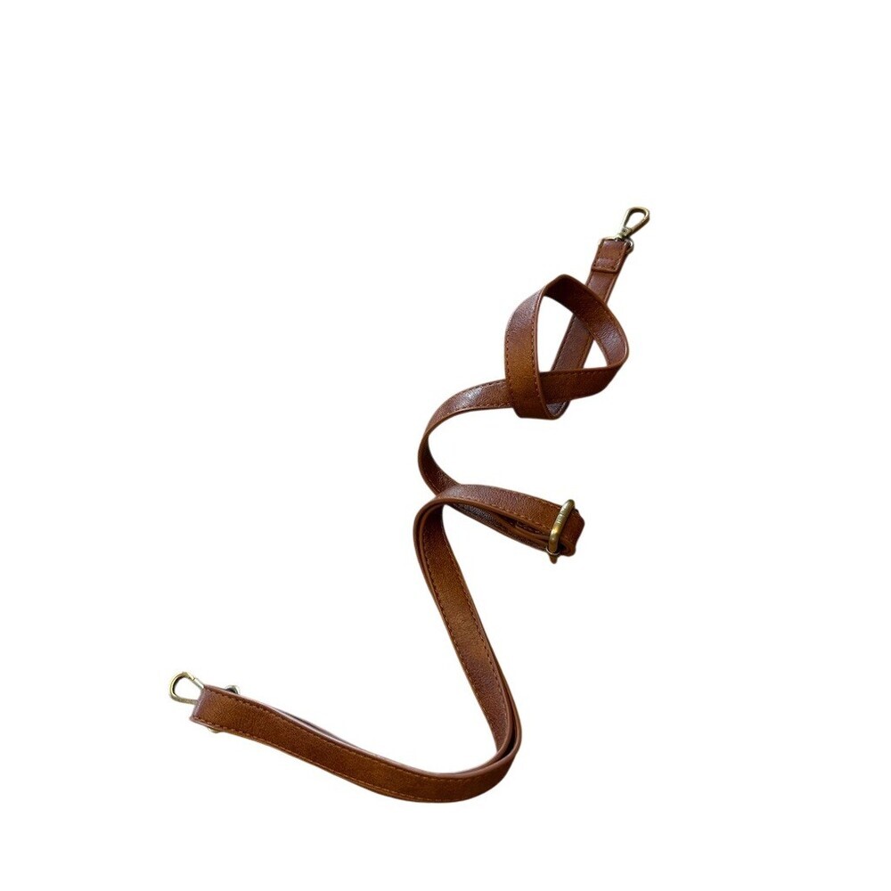 Adjustable Crossbody Bag Strap Brown Antique Gold Hardware